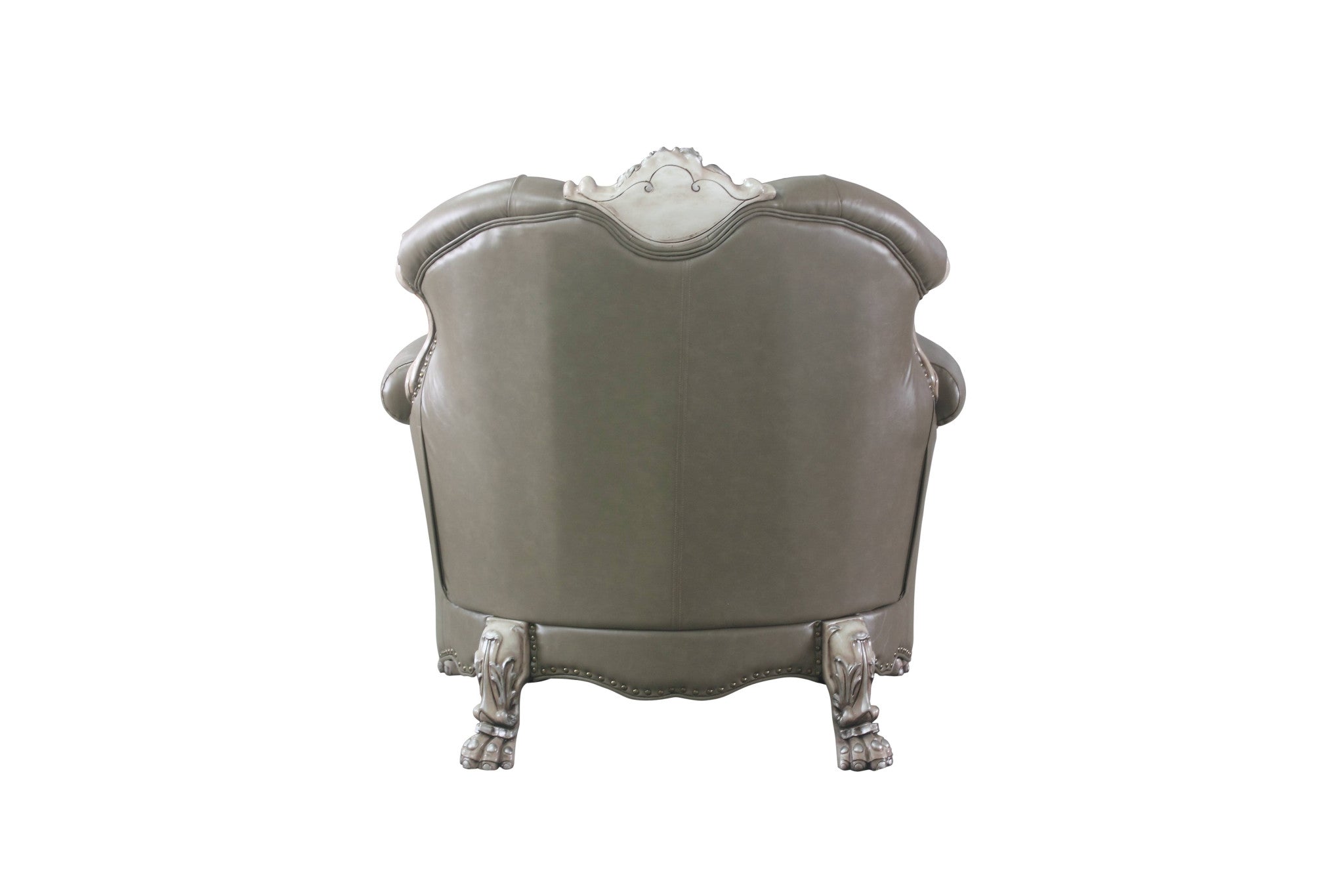 45" Champagne Faux Leather Arm Chair