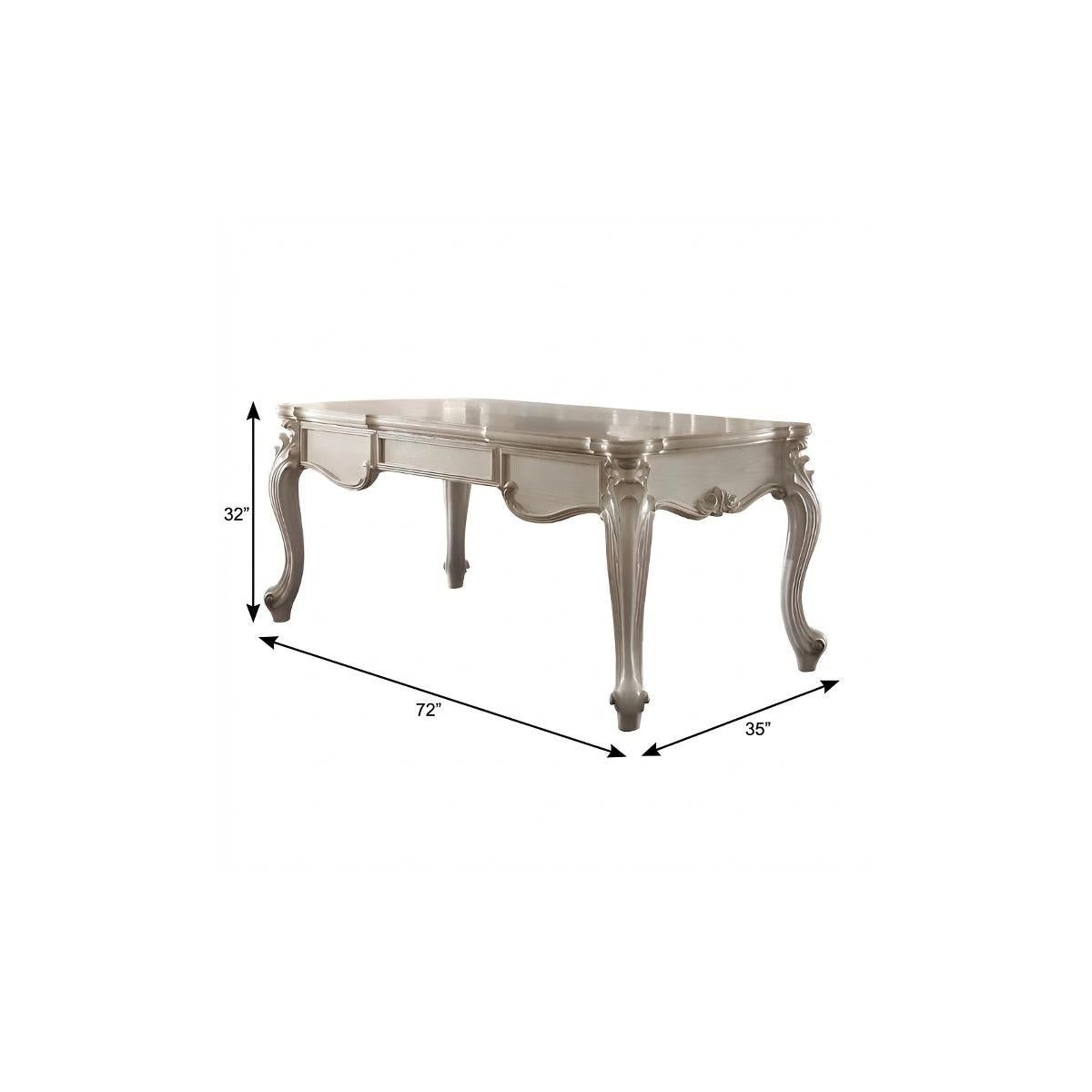 72" White Wood Executive Desk With Three Drawers
