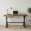 50" Gold and Black Aluminum Writing Desk