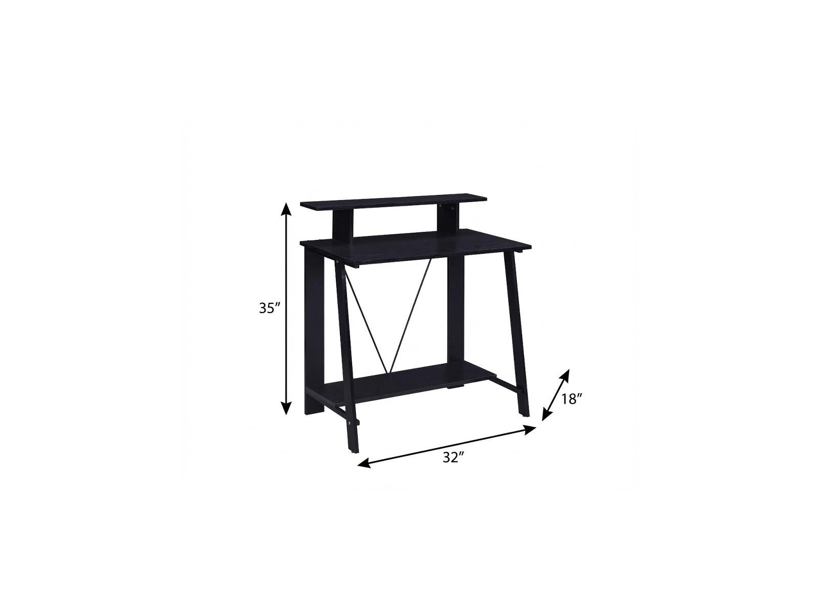 32" Black Writing Desk