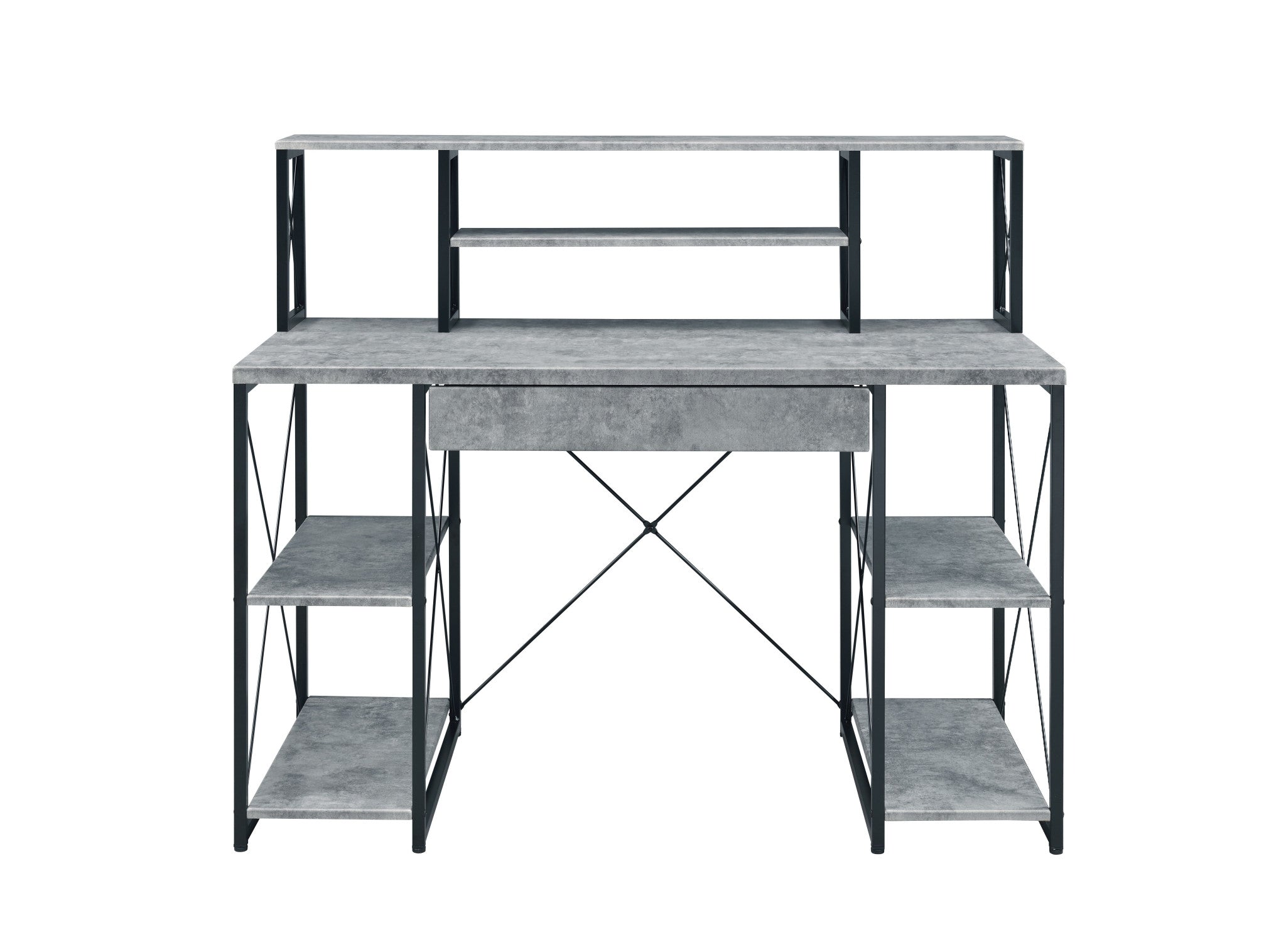 47" Gray and Black Computer Desk