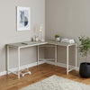 66" Gray and White L Shape Computer Desk