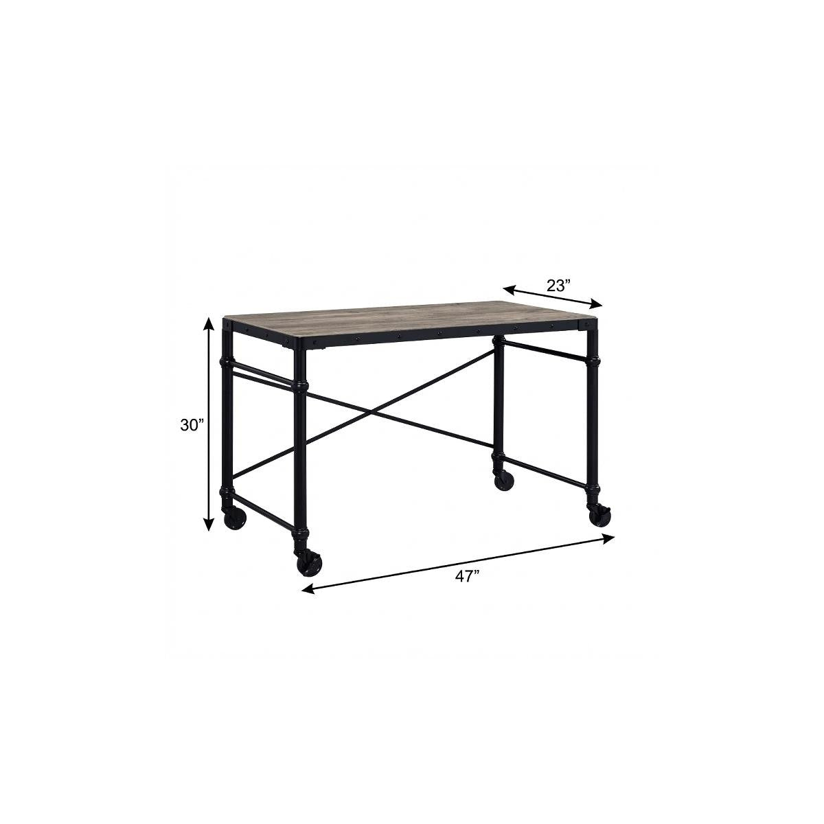 47" Brown and Black Writing Desk