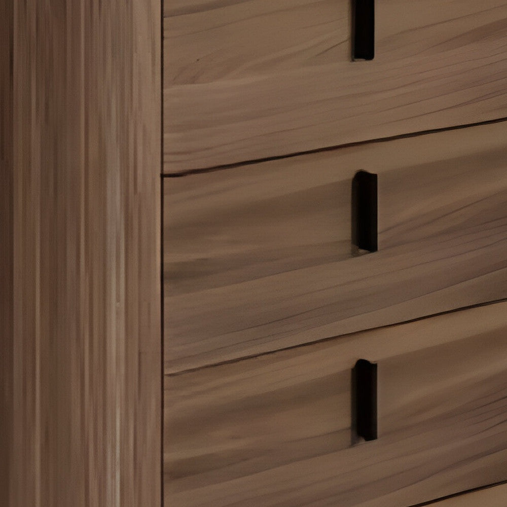 28" Black And White Wood Five Drawer Dresser