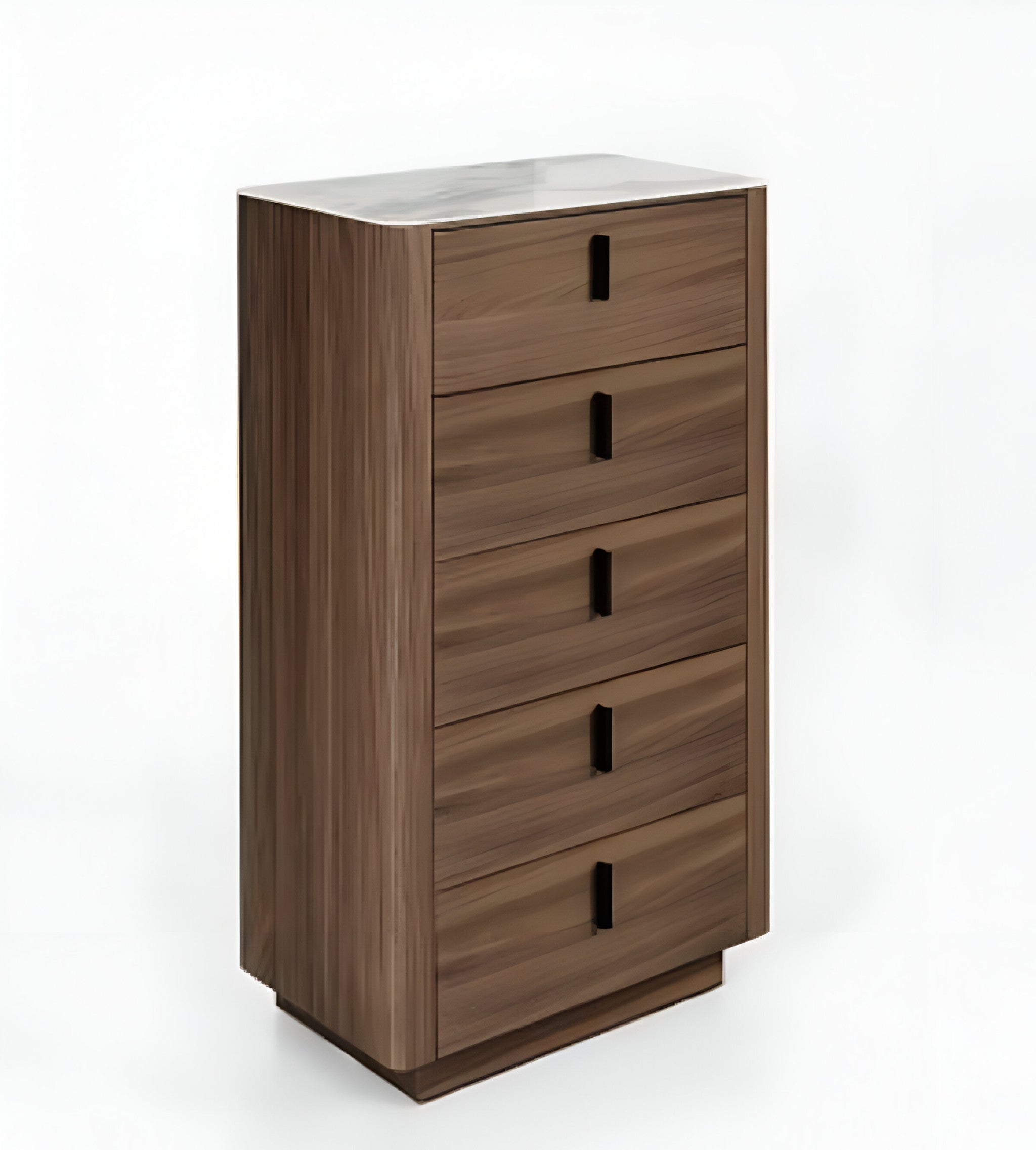 28" Black And White Wood Five Drawer Dresser