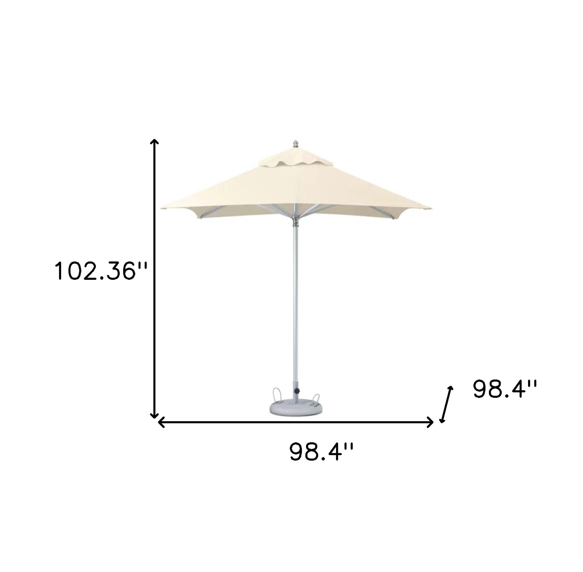 102" Ecru Polyester Square Market Patio Umbrella