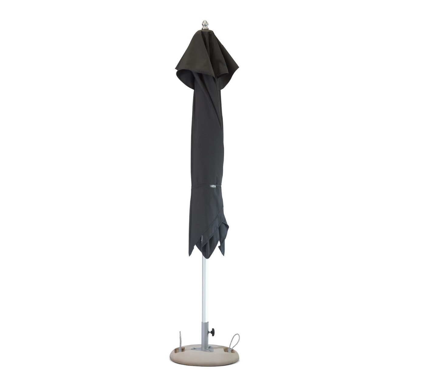 102" Black Polyester Round Market Patio Umbrella with Stand