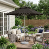 102" Black Polyester Round Market Patio Umbrella with Stand
