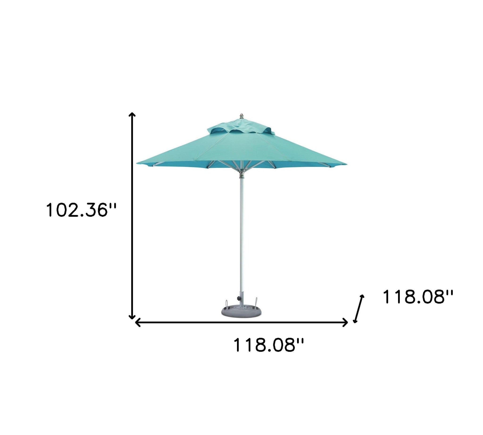102" Aqua Polyester Round Market Patio Umbrella