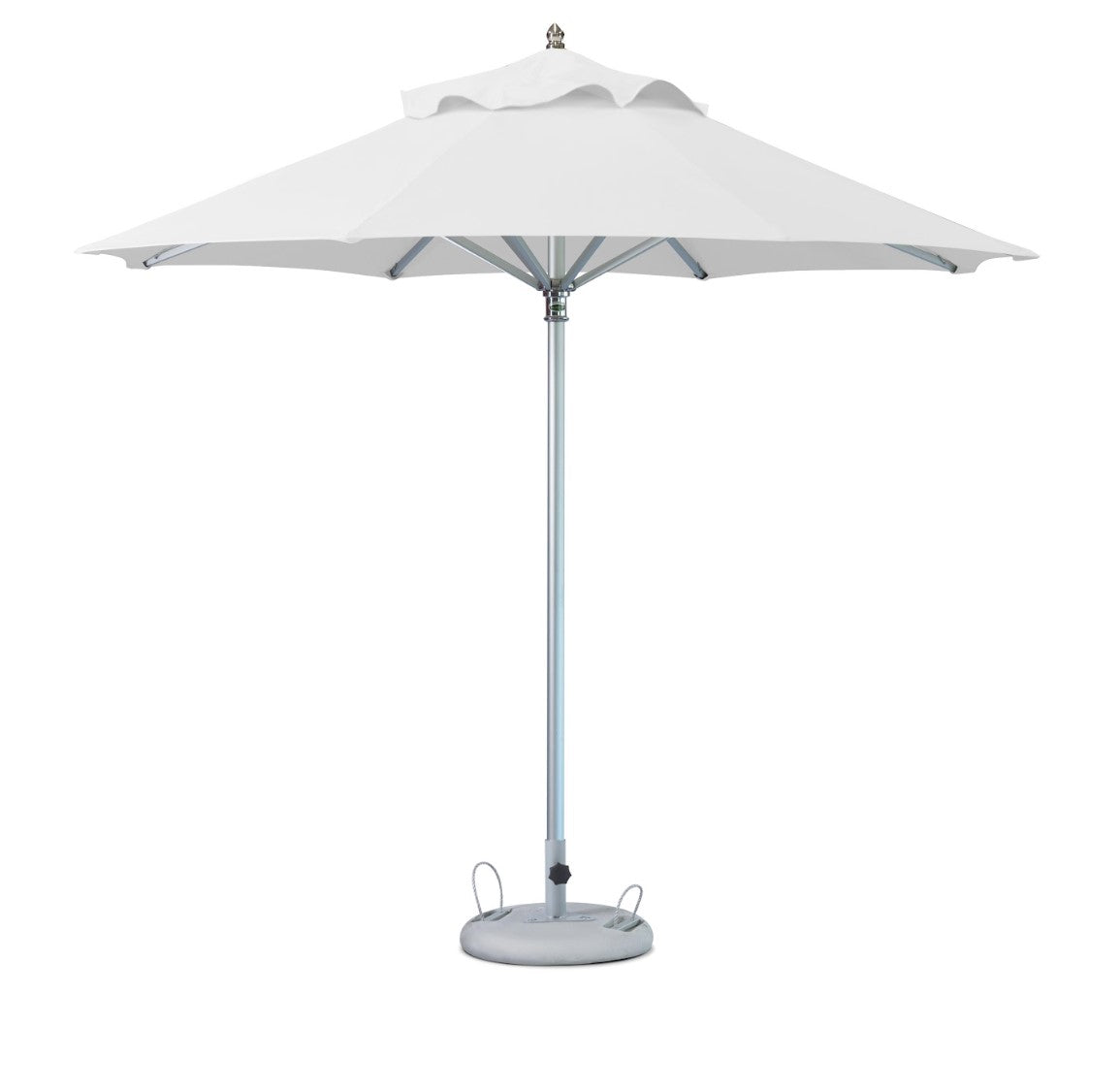 102" White Polyester Round Market Patio Umbrella