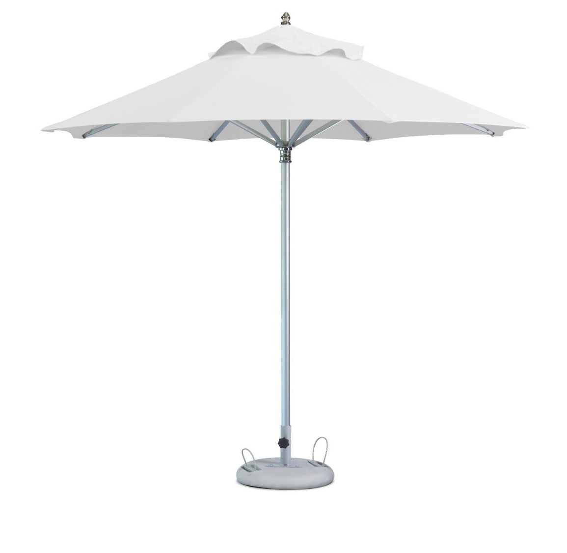 102" White Polyester Round Market Patio Umbrella