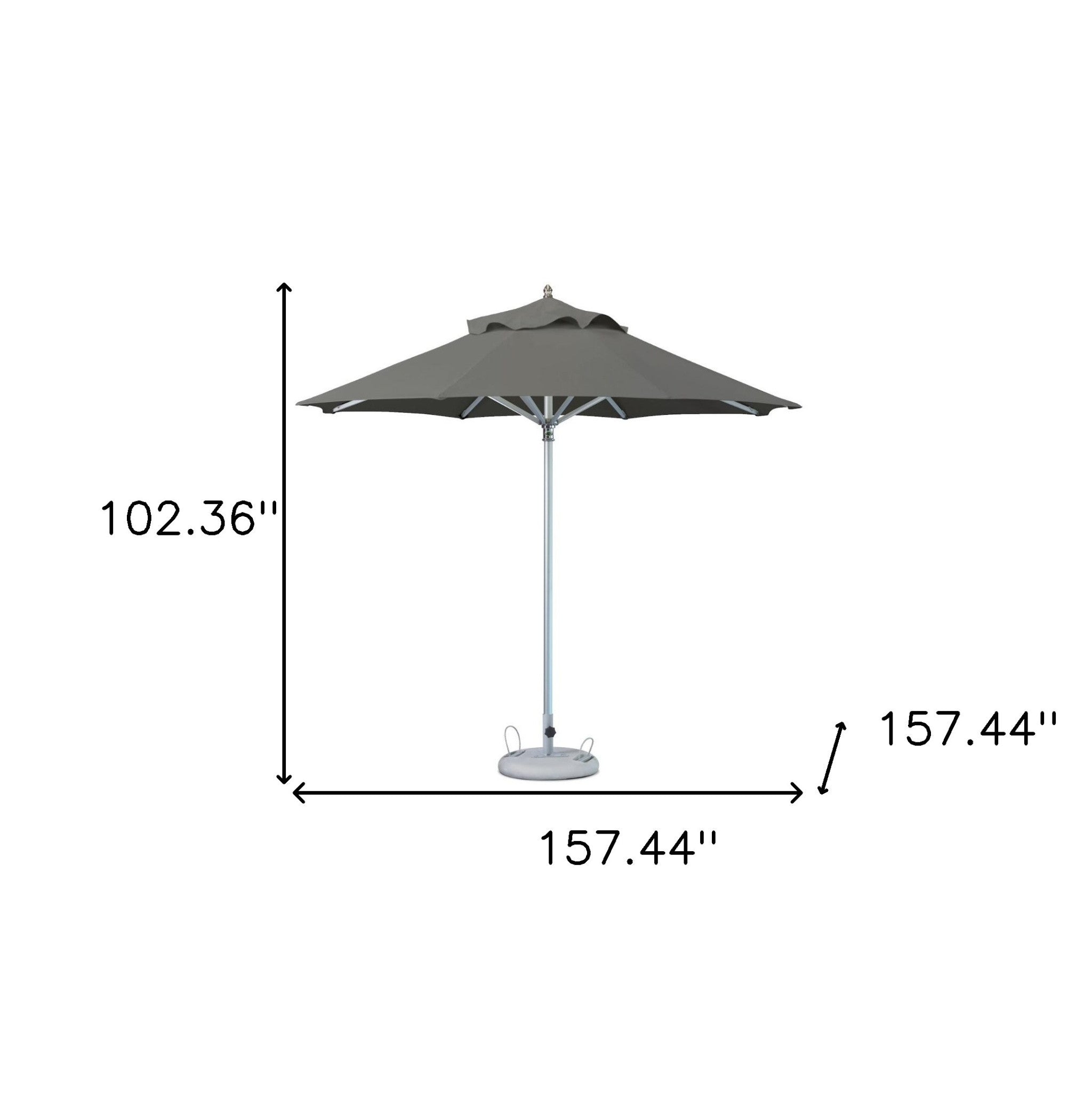 102" Charcoal Polyester Round Market Patio Umbrella