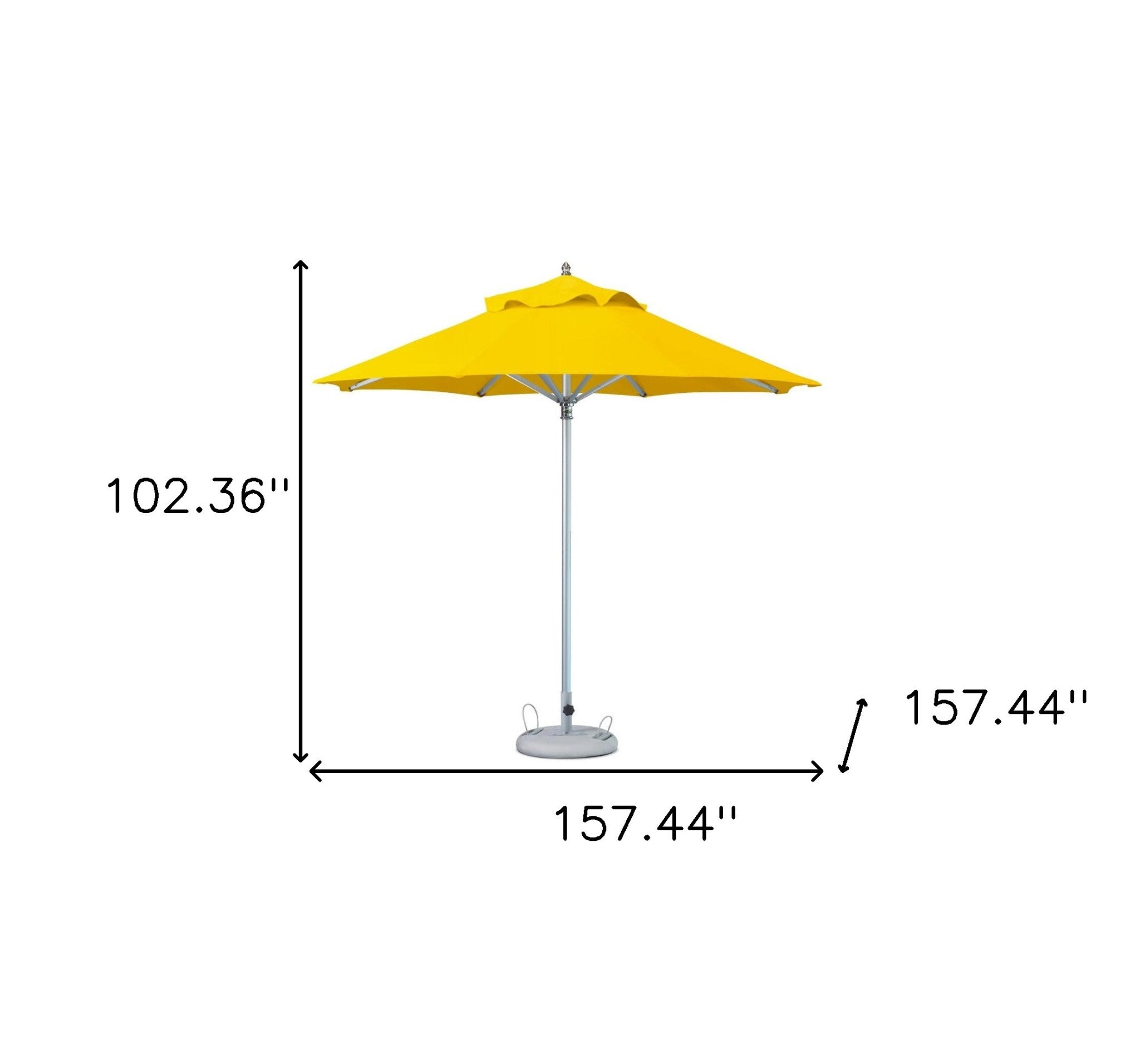 102" Yellow Polyester Round Market Patio Umbrella