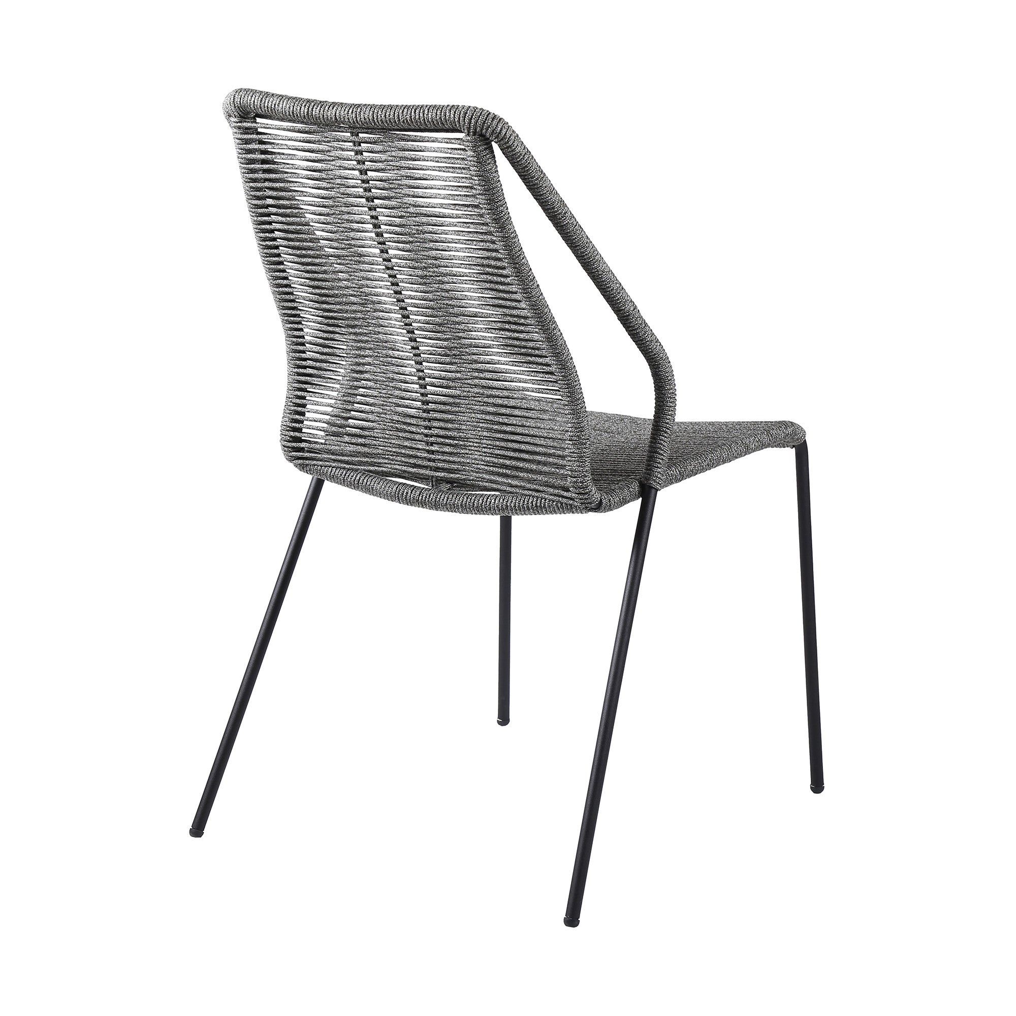 Five Piece Gray and Gray and Black Round Stone Dining Set with Four Chairs