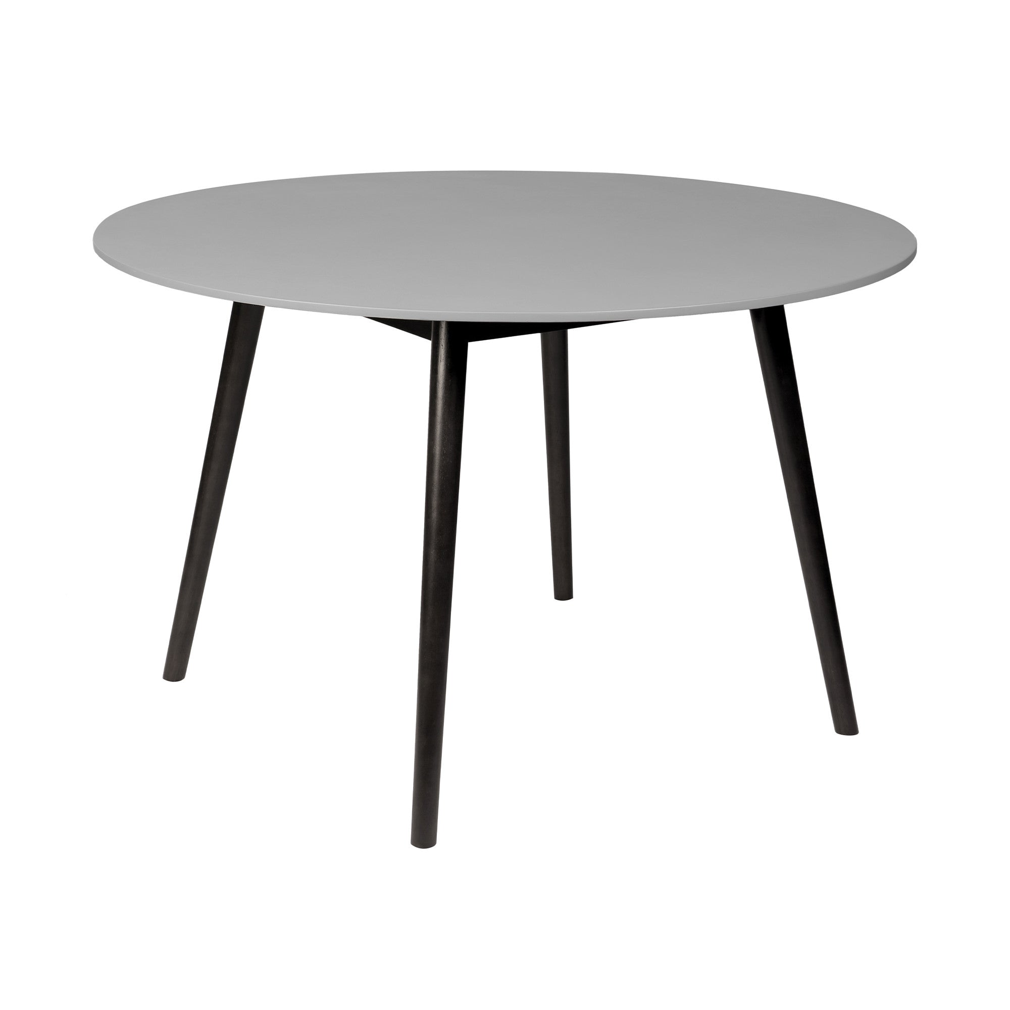 Five Piece Gray and Gray and Black Round Stone Dining Set with Four Chairs