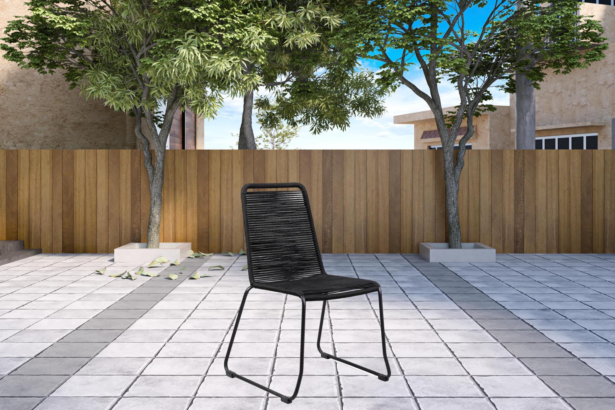 Three Piece Gray and Black Round Stone Dining Set with Two Chairs