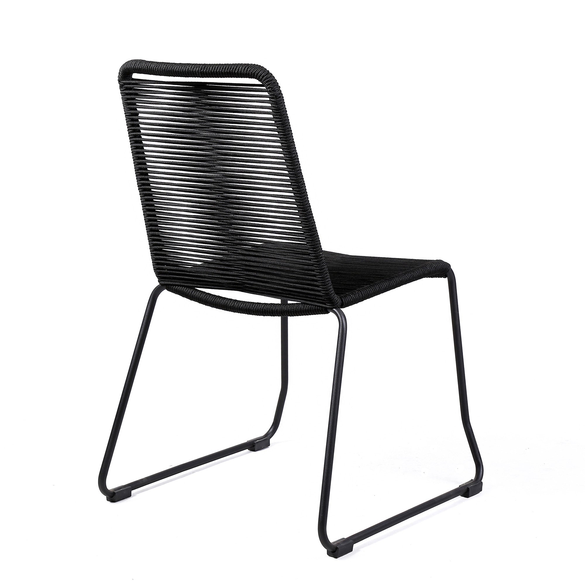 Three Piece Gray and Black Round Stone Dining Set with Two Chairs