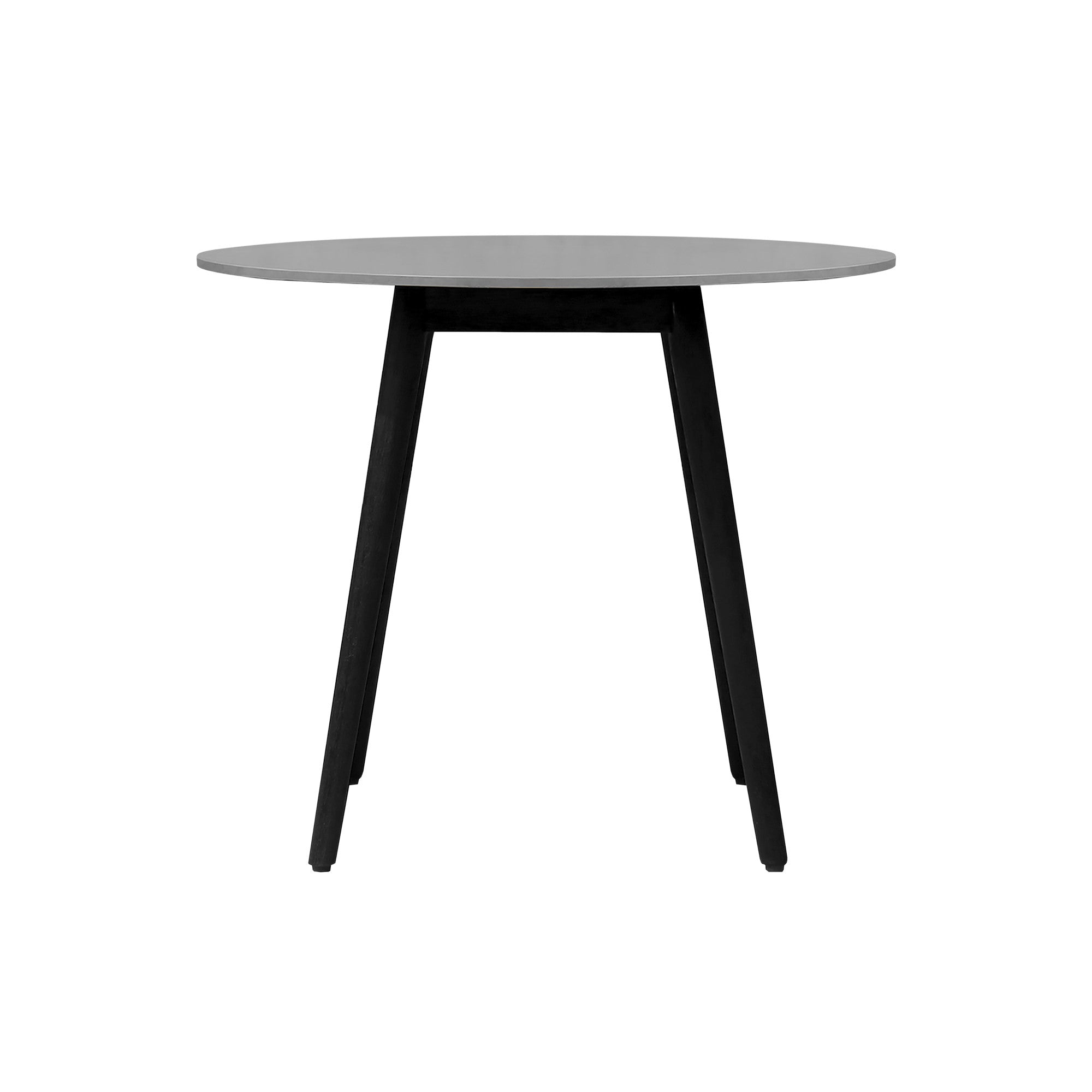 Three Piece Gray and Black Round Stone Dining Set with Two Chairs