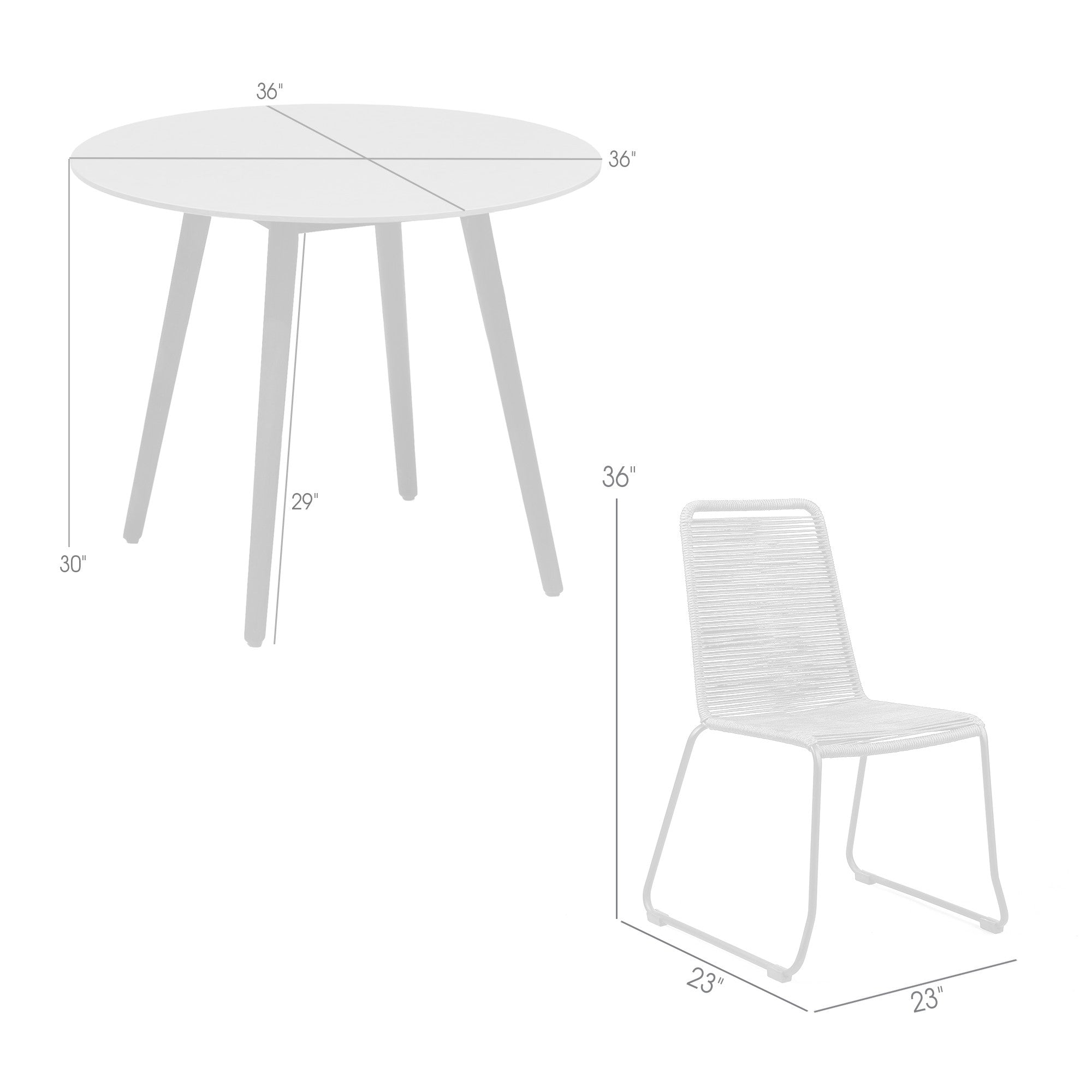 Three Piece Gray and Black Round Stone Dining Set with Two Chairs