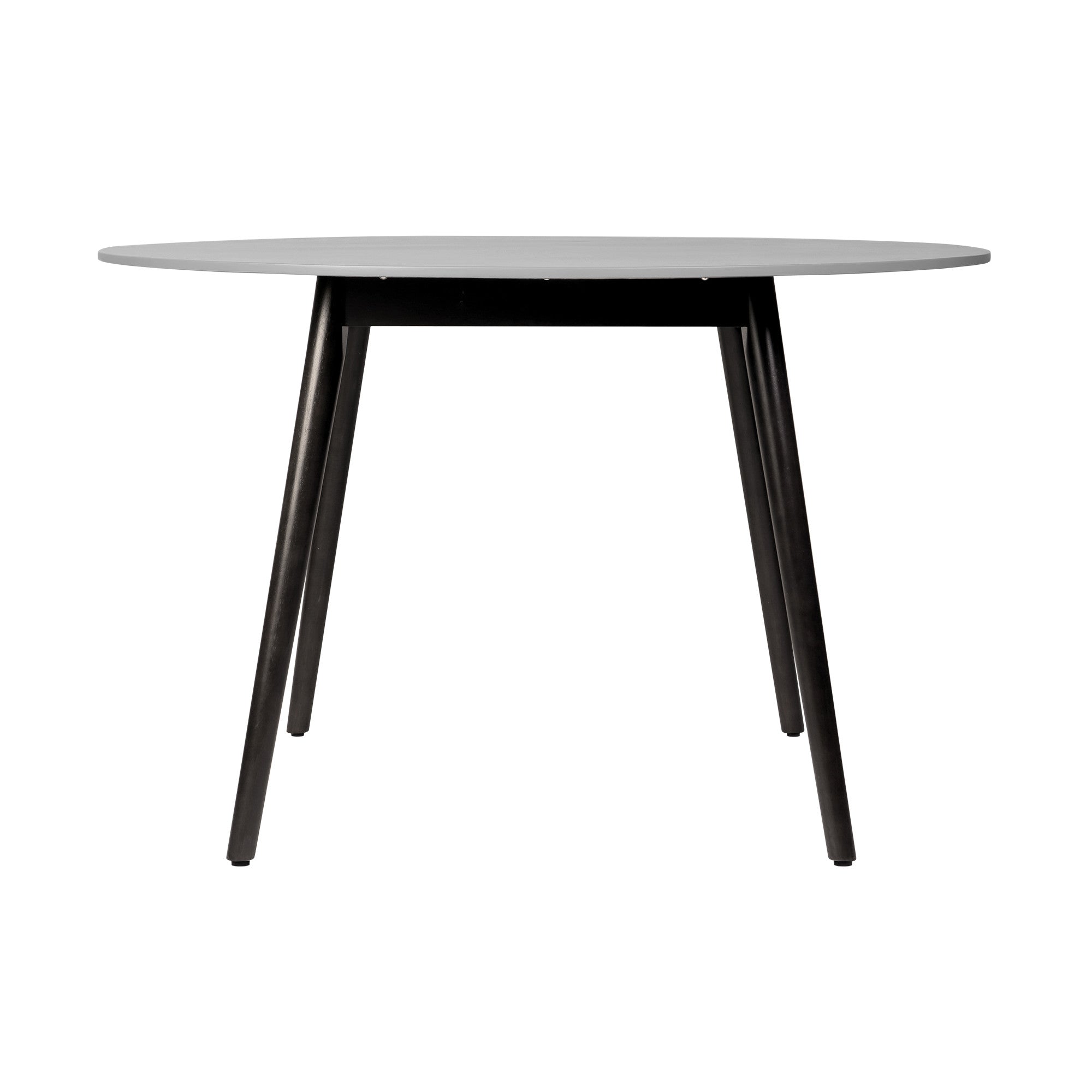 Five Piece Gray and Black Round Stone Dining Set with Four Chairs