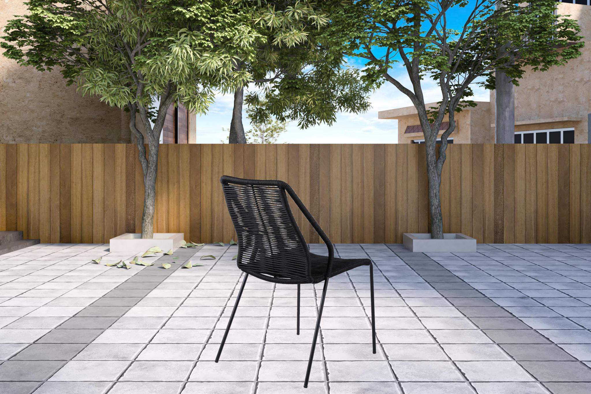 Three Piece Gray and Black Round Stone Dining Set with Two Chairs