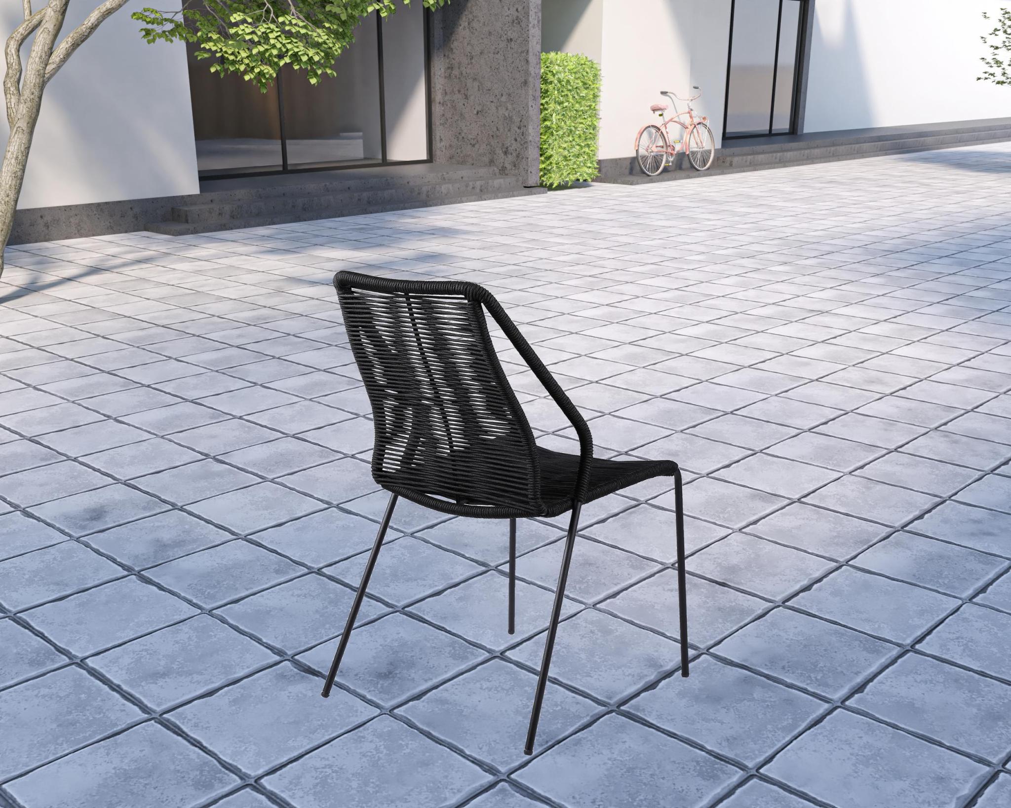 Five Piece Gray and Black Round Stone Dining Set with Four Chairs