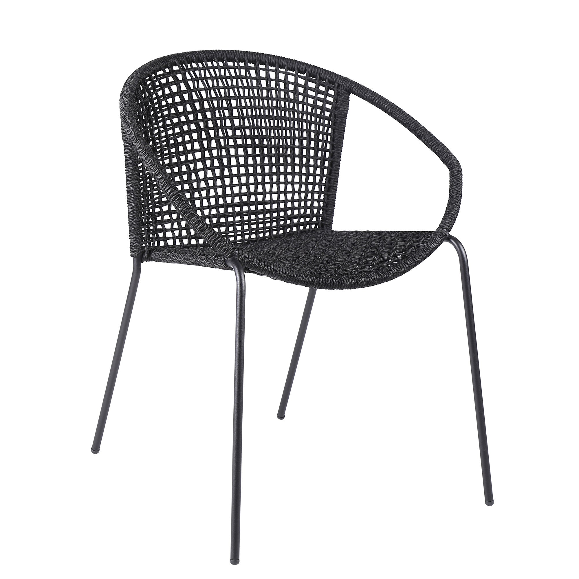 Three Piece Gray and Black Round Stone Dining Set with Two Chairs