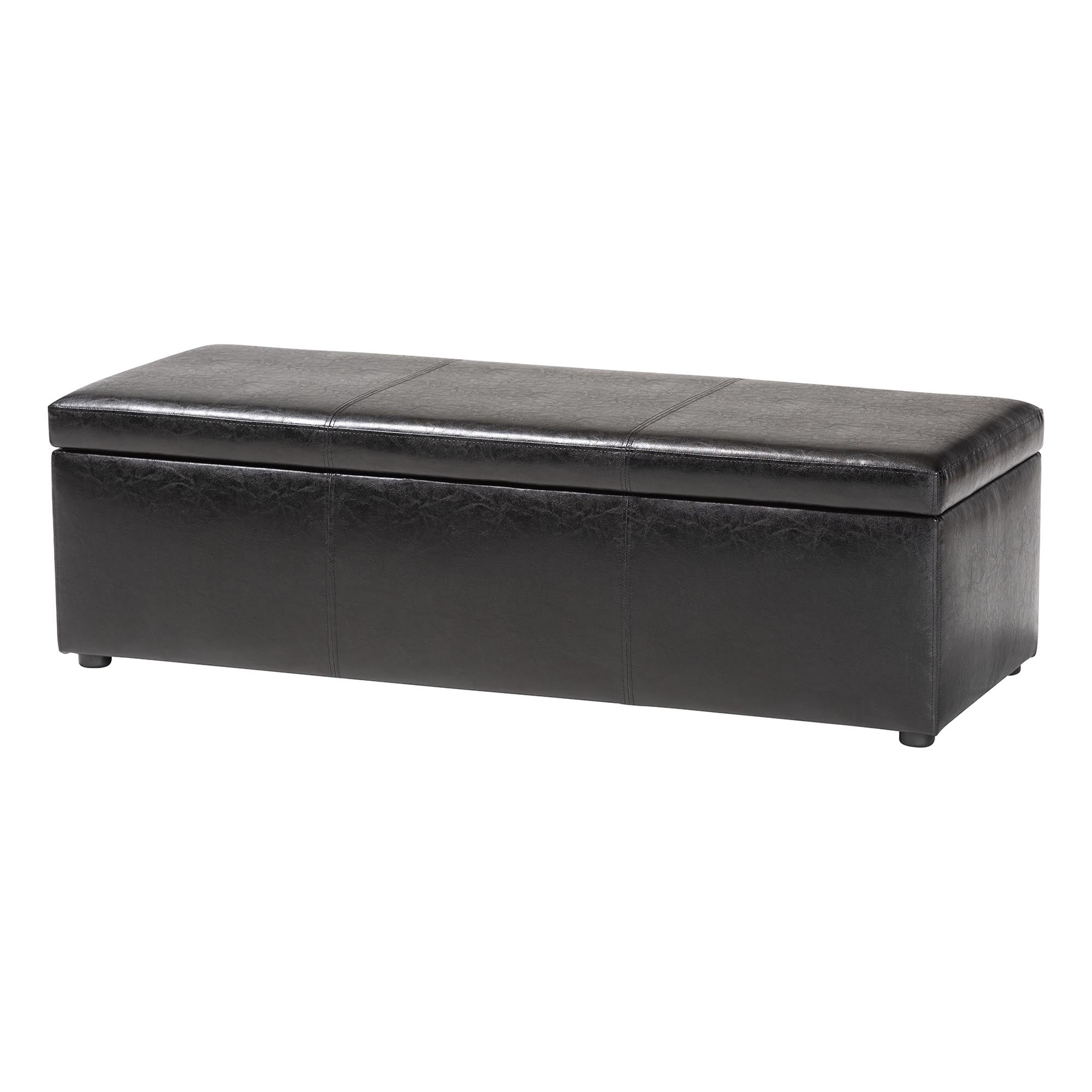 Baxton Studio Dennehy Black Modern Ottoman