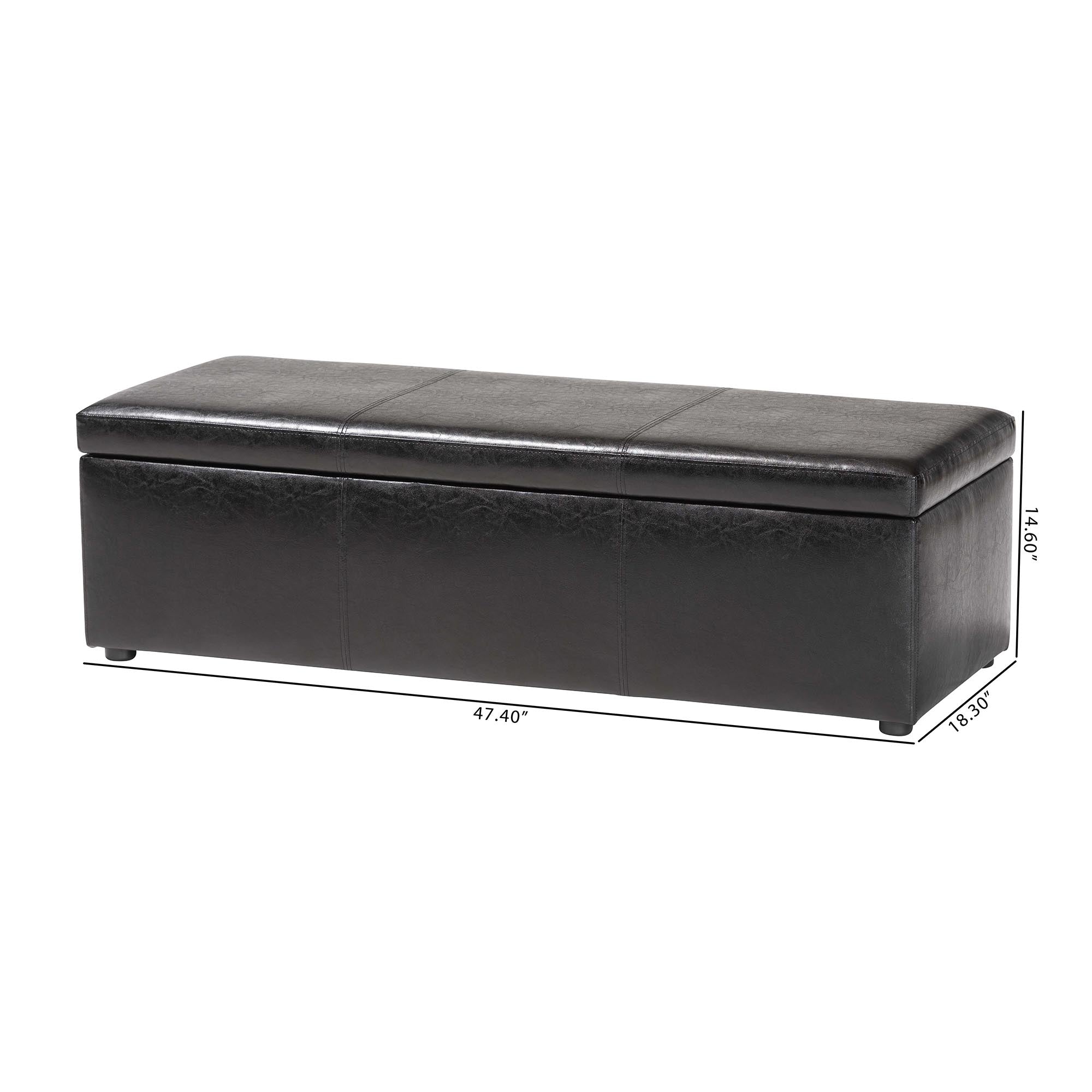 Baxton Studio Dennehy Black Modern Ottoman
