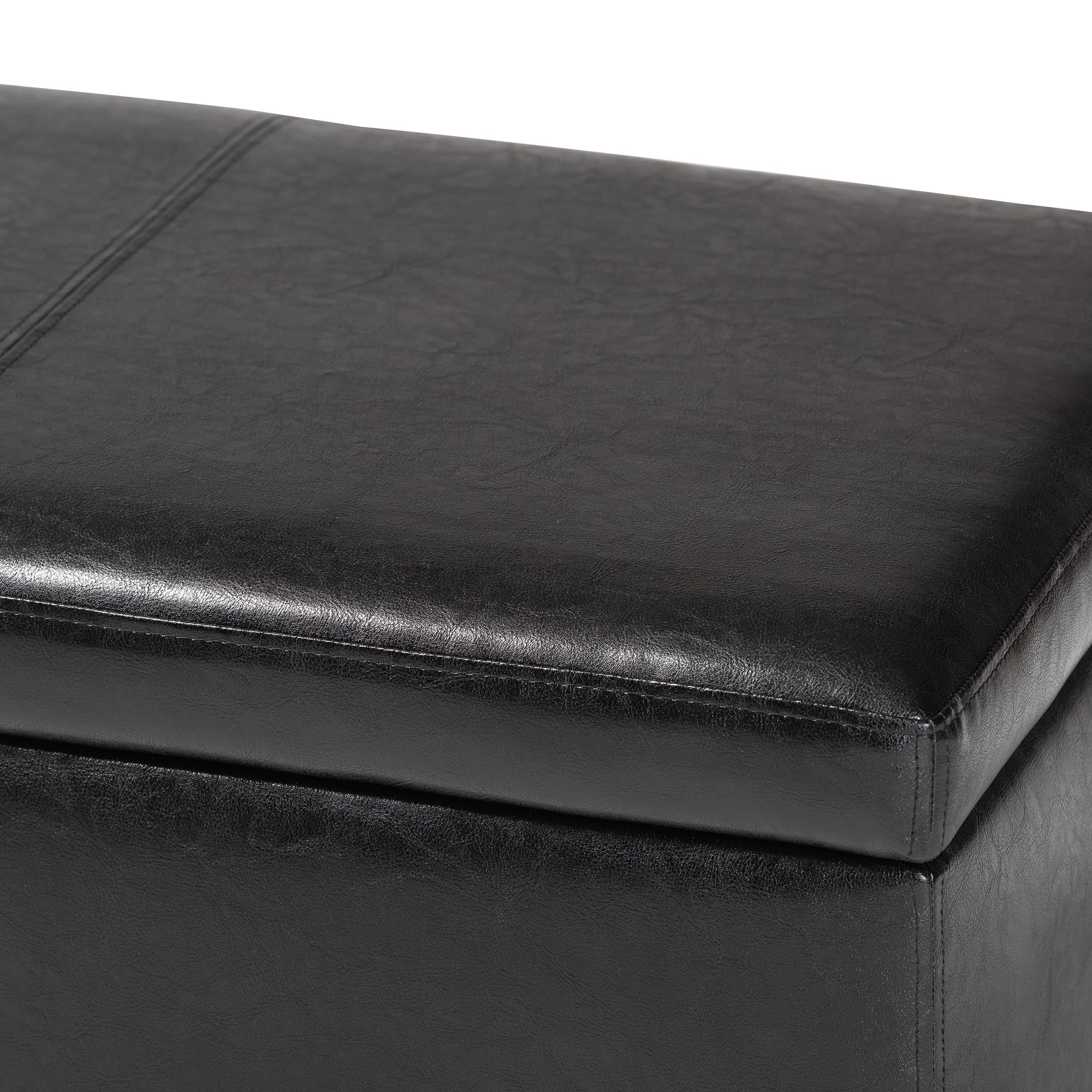 Baxton Studio Dennehy Black Modern Ottoman