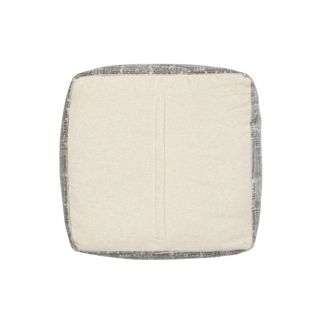 18" Gray Geometric Pouf Ottoman