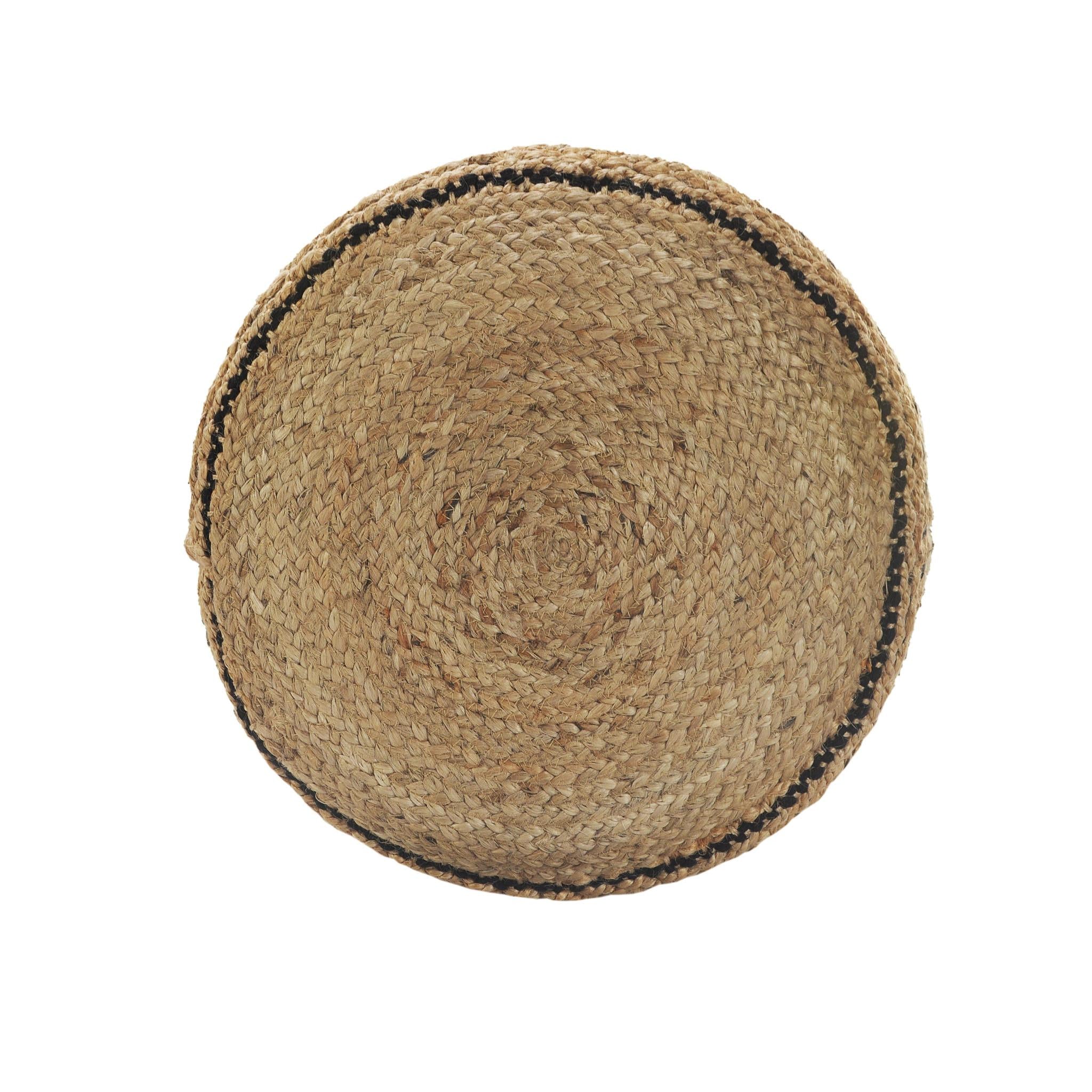 18" Tan Geometric Pouf Ottoman