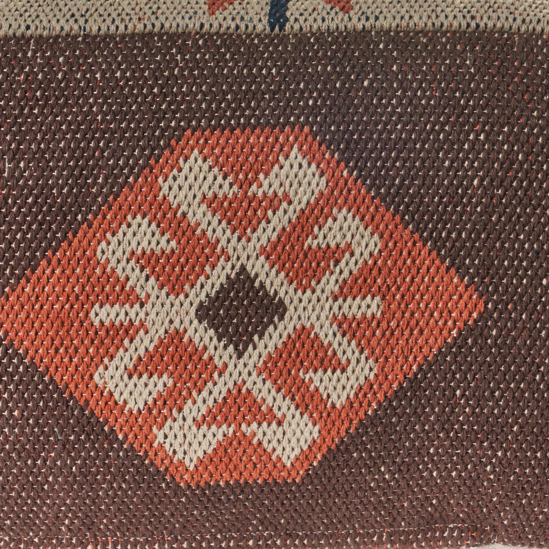 18" Brown Tribal Pouf Ottoman