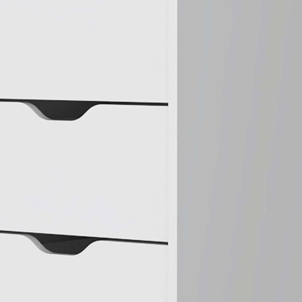 18" White Five Drawer Dresser