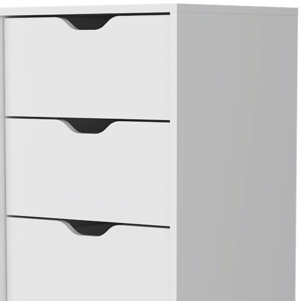 18" White Five Drawer Dresser