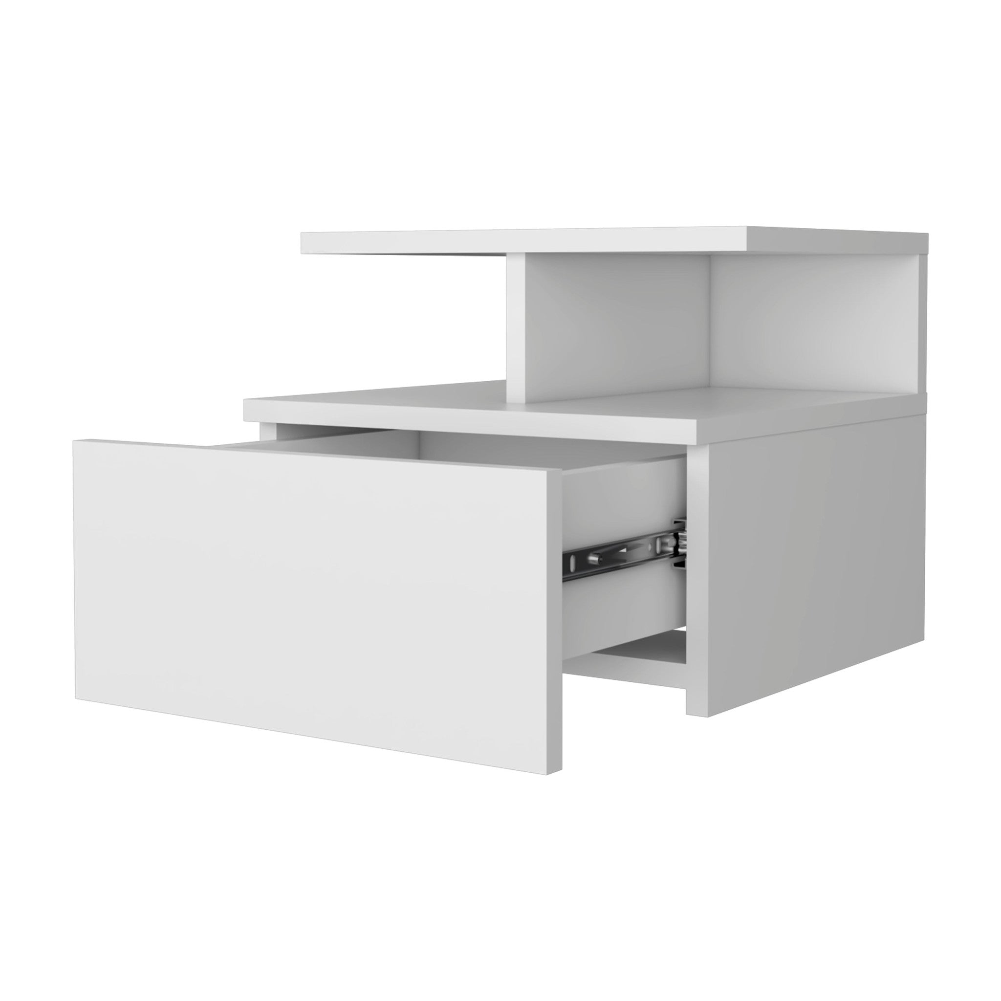 12" Wood One Drawer Floating Nightstand