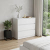 33" White Wood Three Drawer Dresser