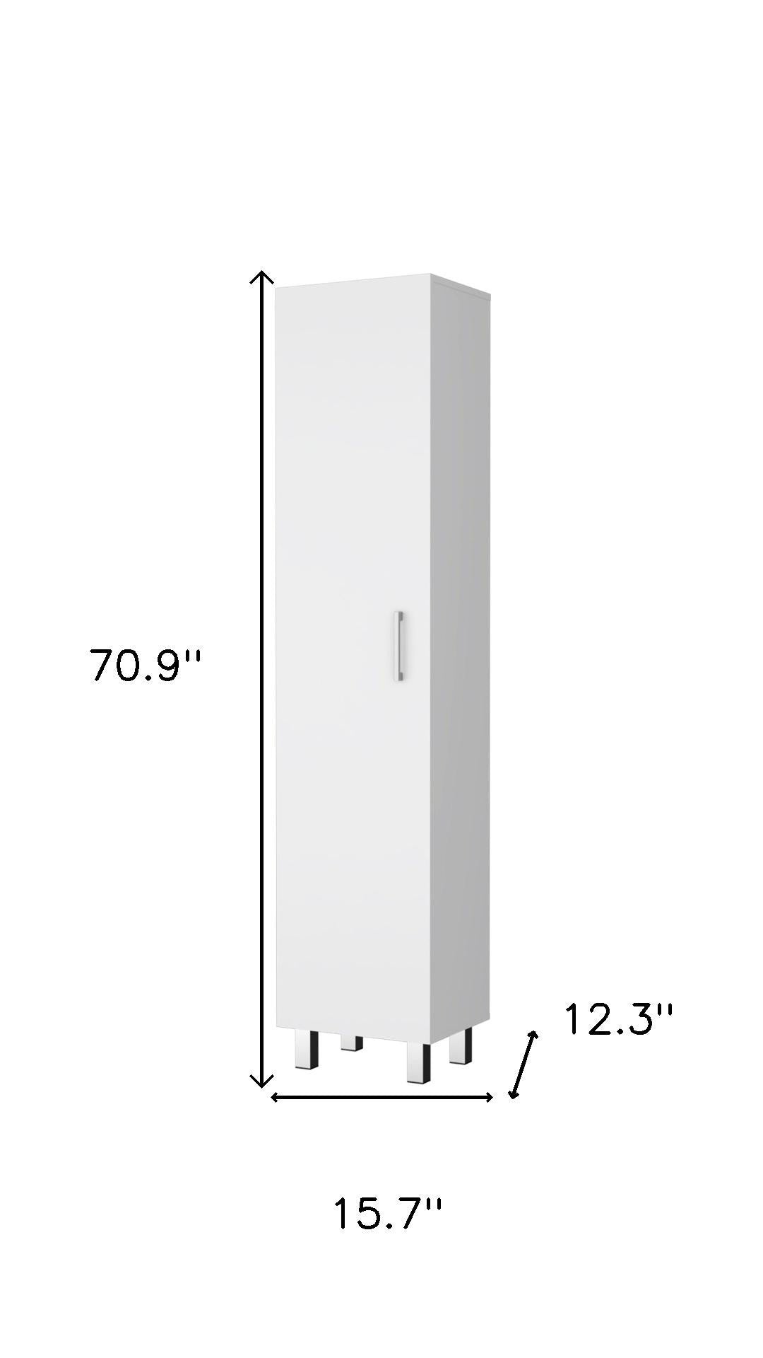 16" White Accent Cabinet With Four Shelves