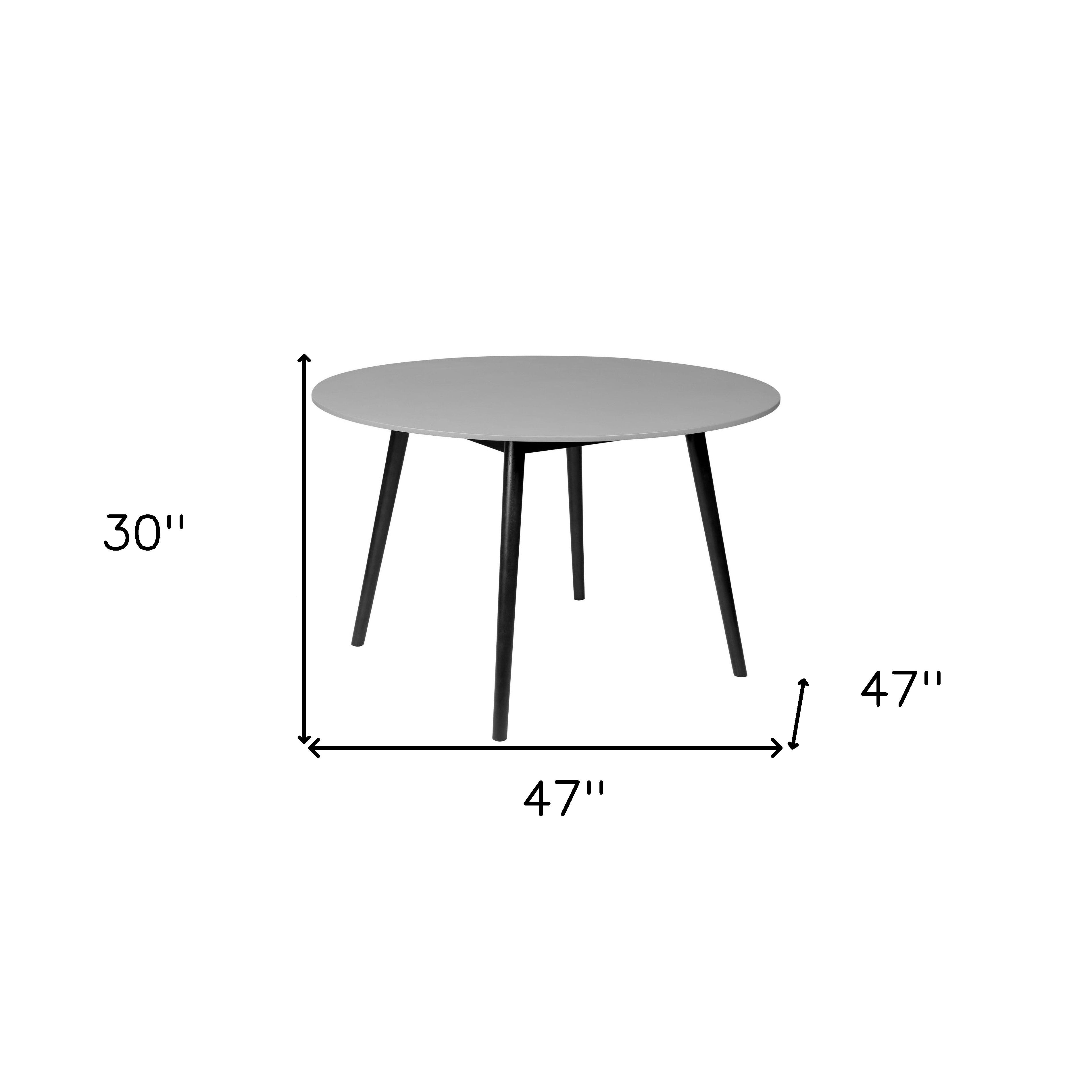 47" Gray Rounded Stone Outdoor Dining Table