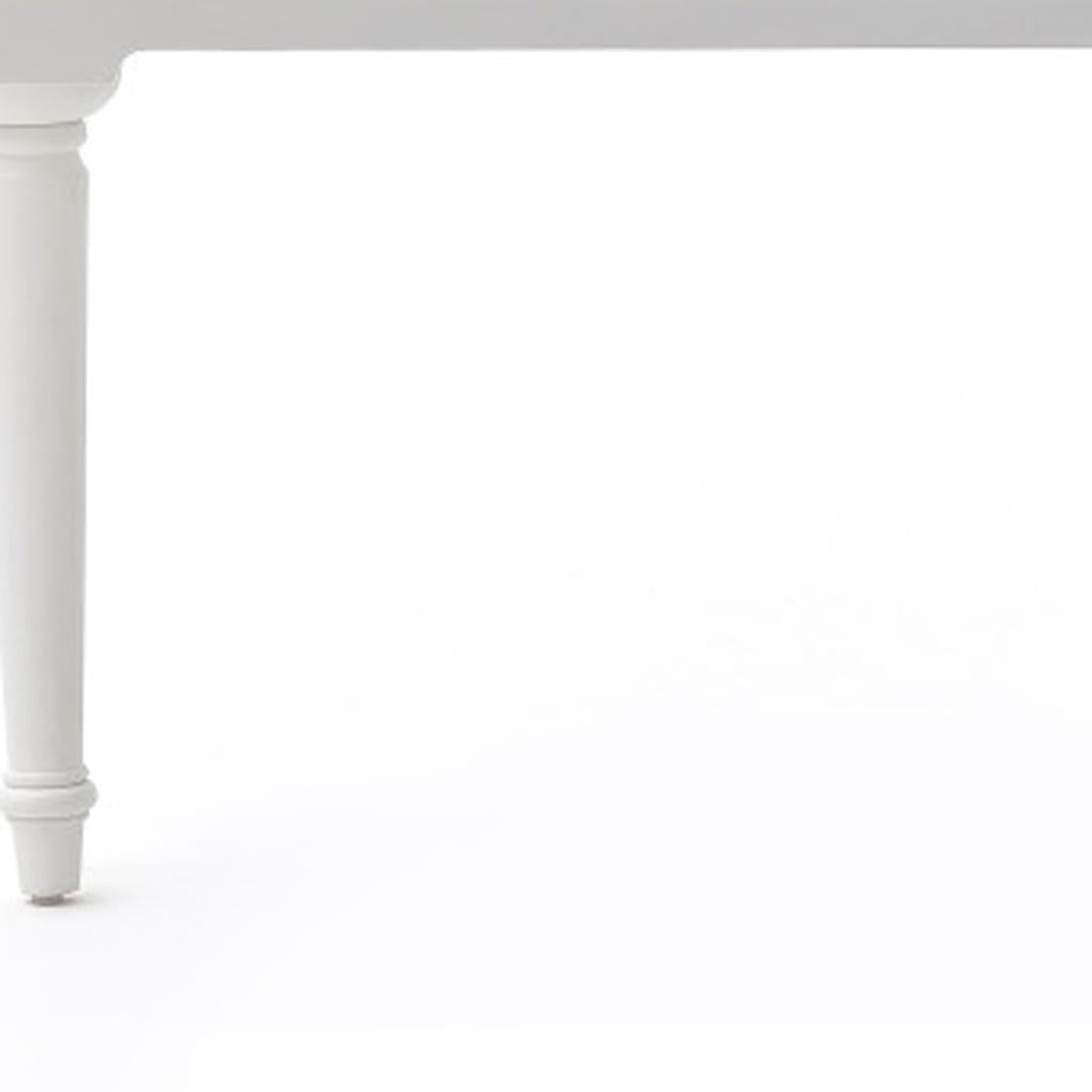 71" White Solid Wood Dining Table