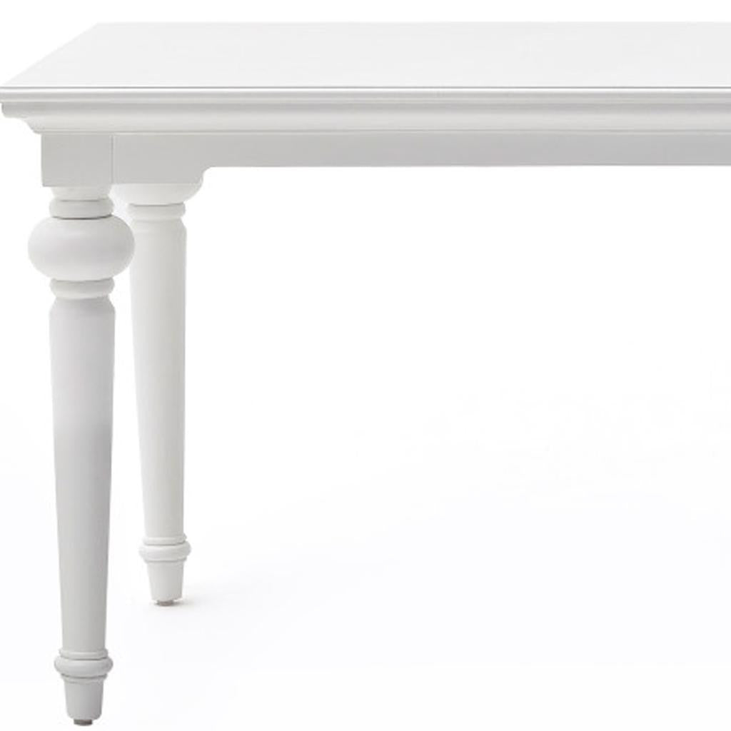71" White Solid Wood Dining Table