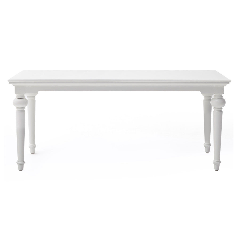 79" White Solid Wood Dining Table