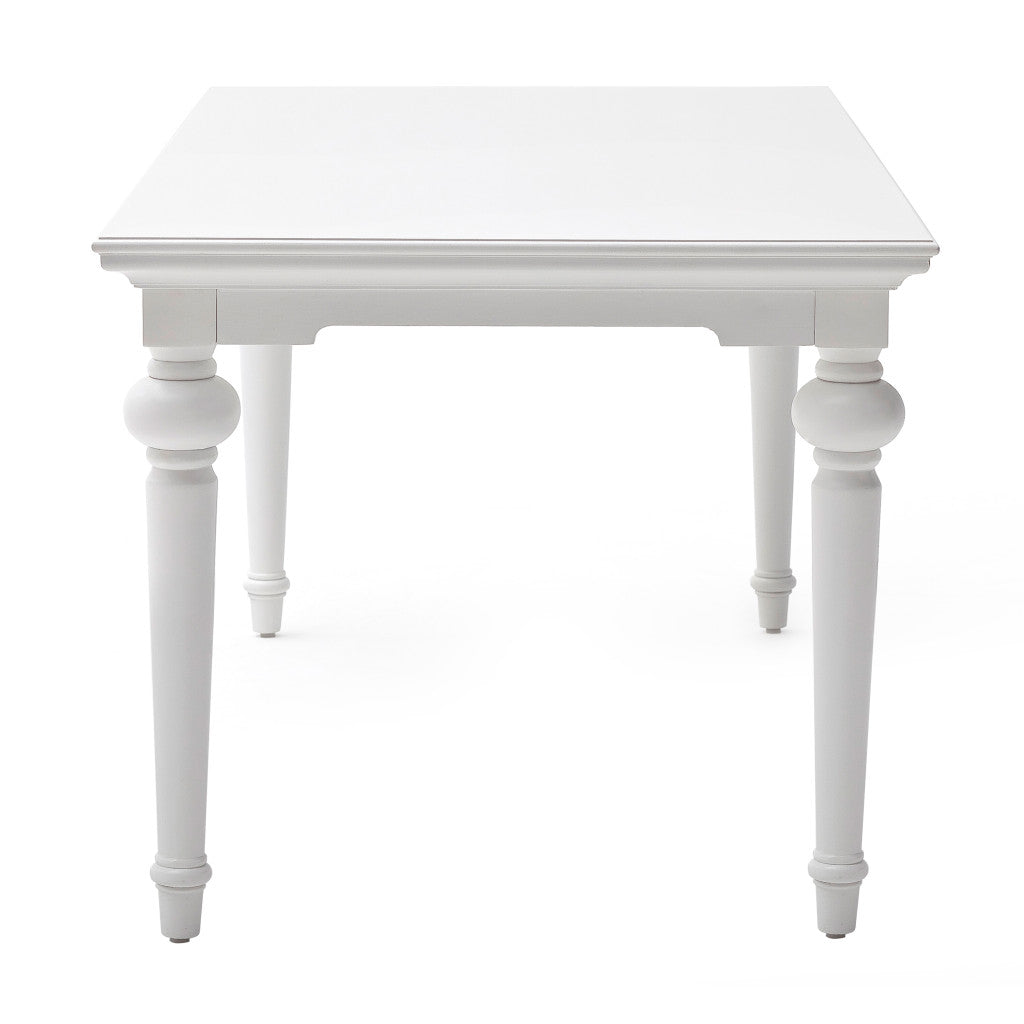 79" White Solid Wood Dining Table