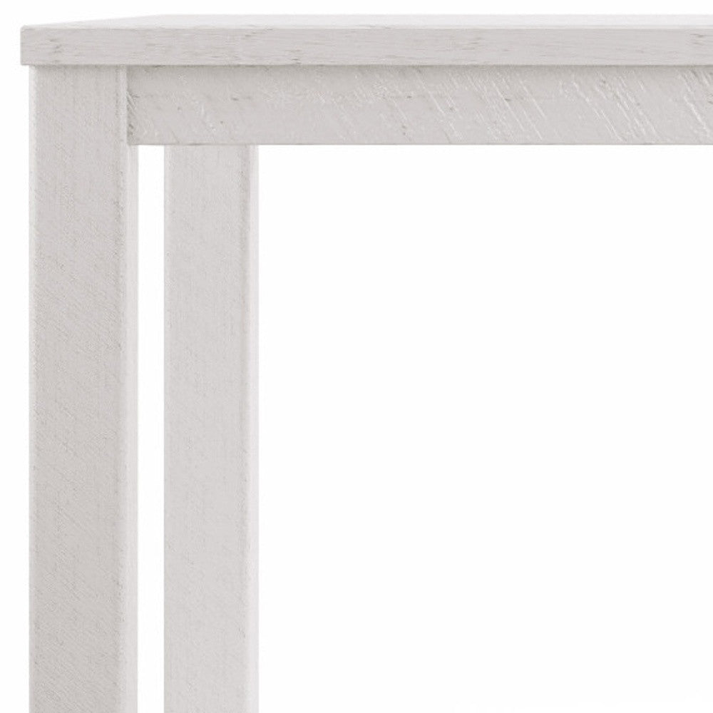 63" White Solid Wood Dining Table