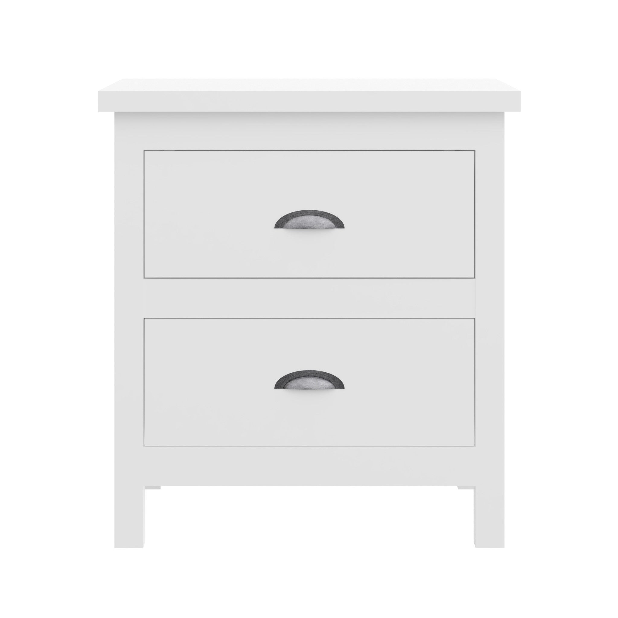 22" Solid Wood Two Drawer Nightstand