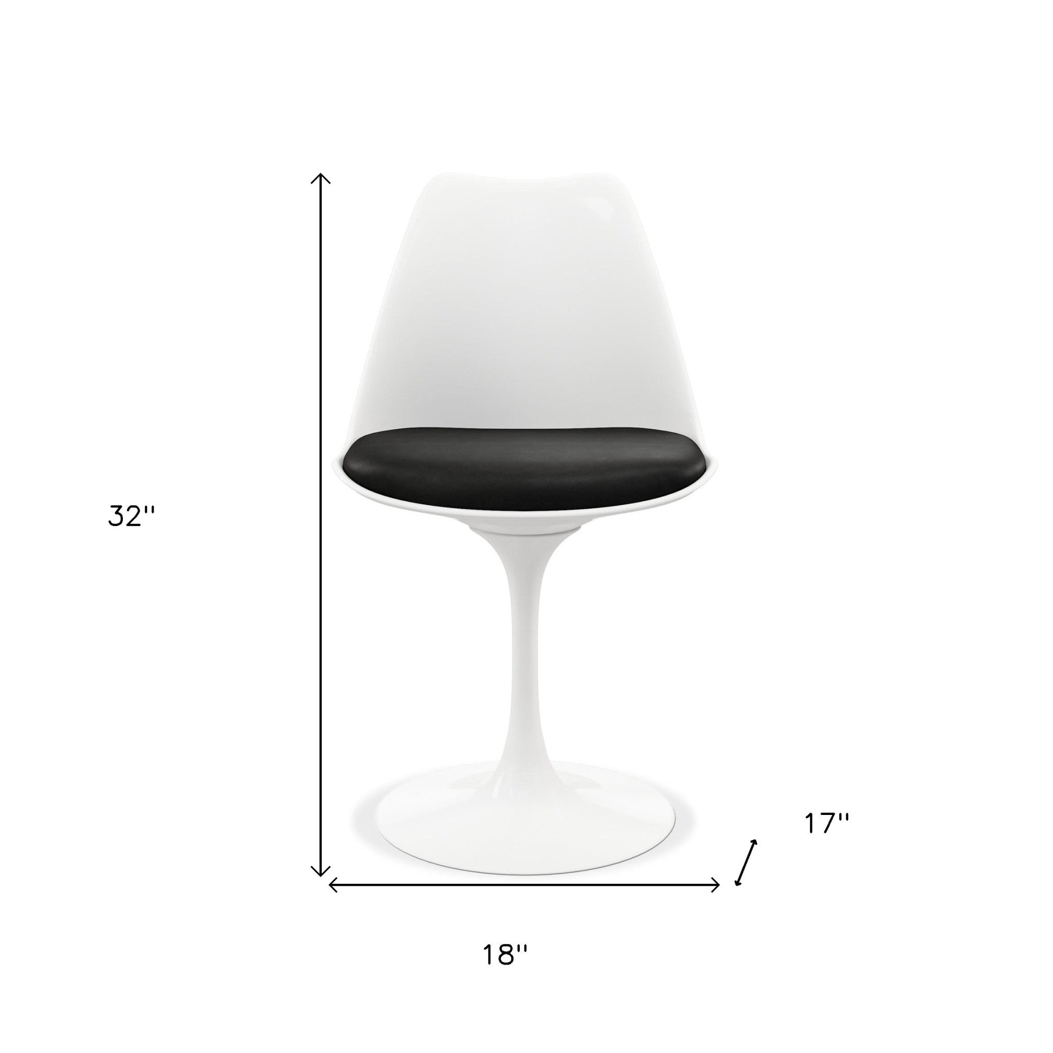 Black and White Upholstered Faux Leather Dining Side Chair