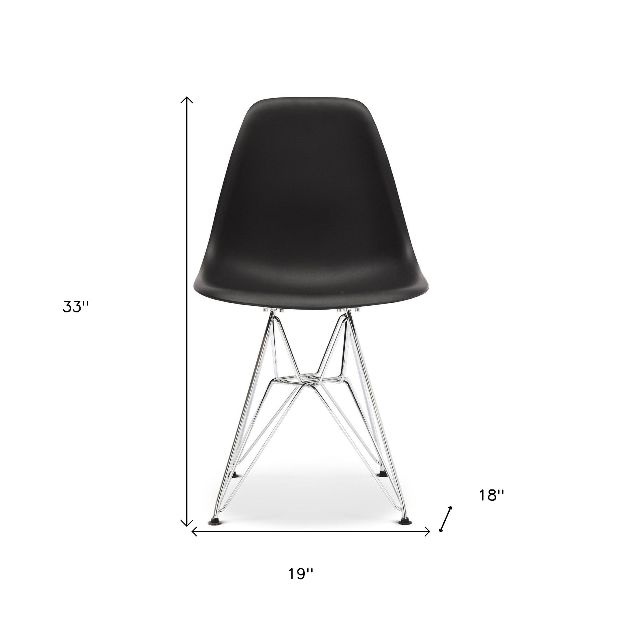 Black and Silver Steel Dining Side Chair