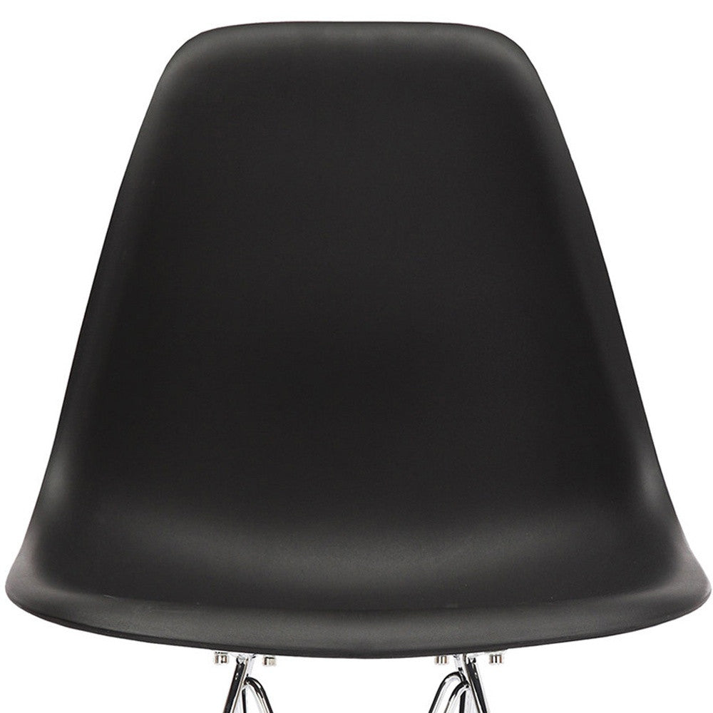 Black and Silver Steel Dining Side Chair