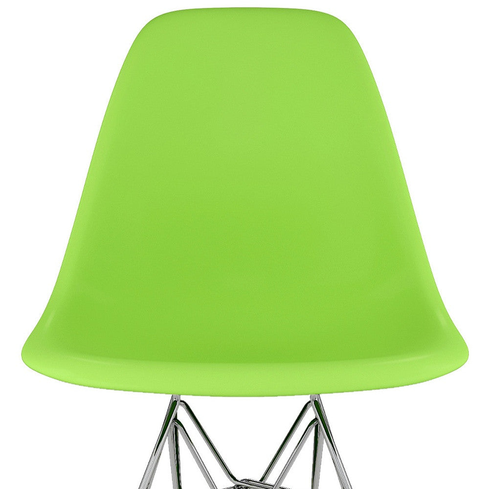 Green and Silver Steel Dining Side Chair