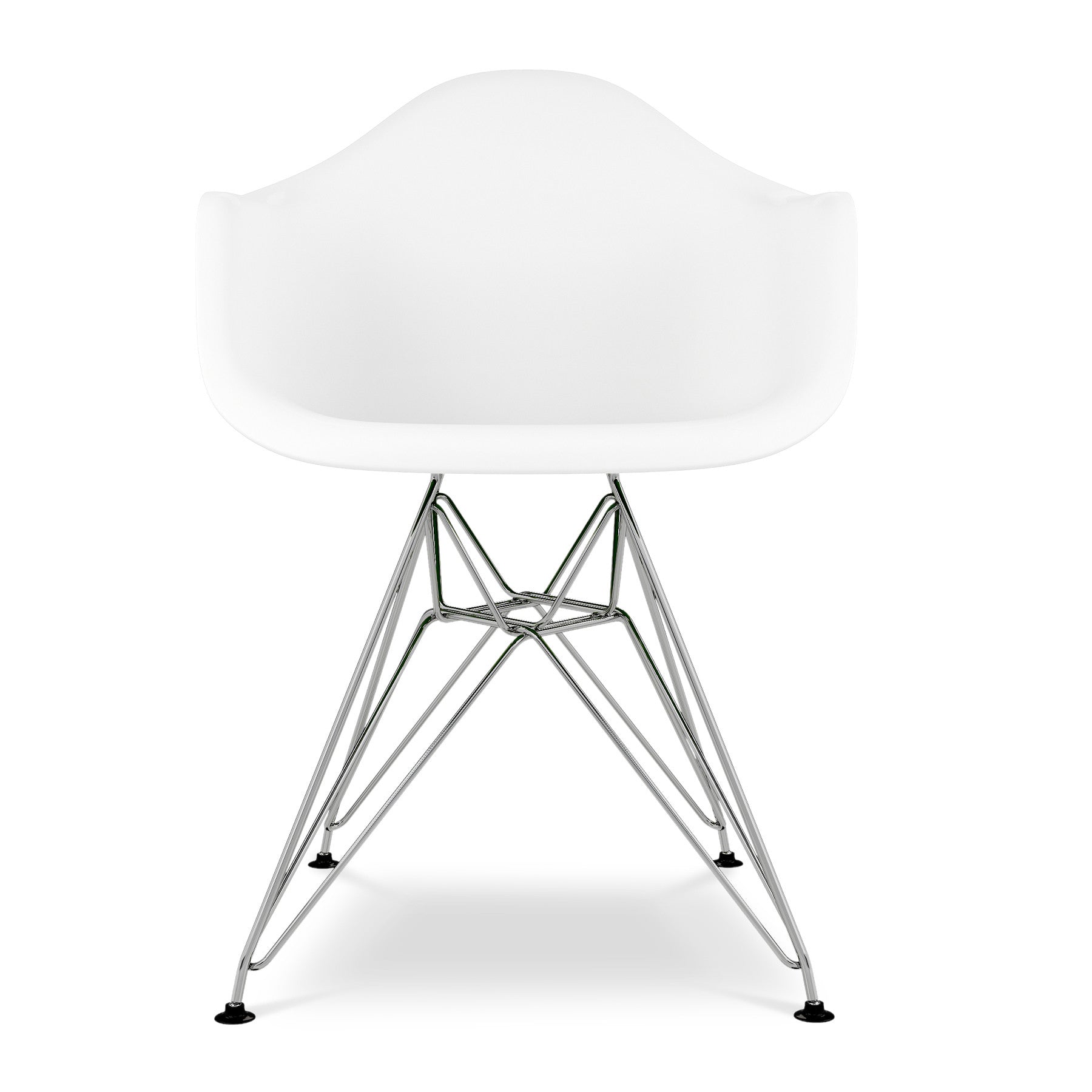 White And Silver Heavy Duty Plastic Dining Arm Chair